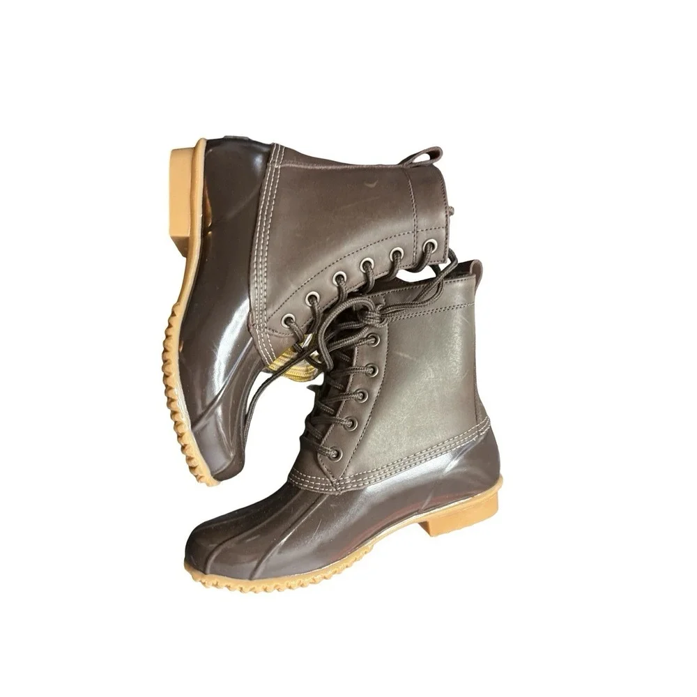 Women's G.H. BASS & CO. Bass Harlequin Leather Duck Boots Sz 6M‎ new